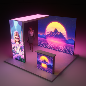 Gian hàng trưng bày hội chợ thương mại di động 10x10, kích thước 3x3m, thiết bị quảng cáo LED, hộp đèn SEG, gian hàng triển lãm cho hội chợ triển lãm - Product Image 1