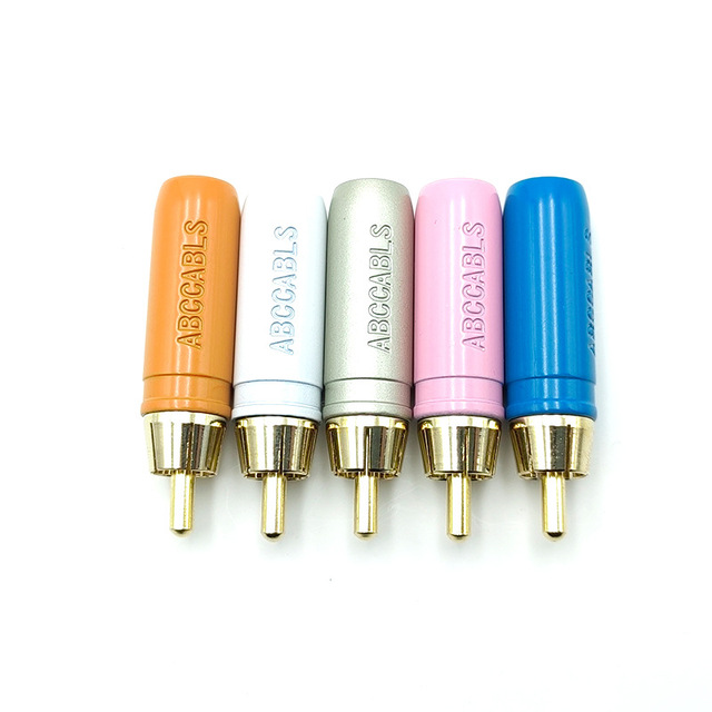 RCA Plum Blossom Shape Round-top AV Male Plug Universal Socket Connection Adapter Connector Video Audio Copper Male Devices