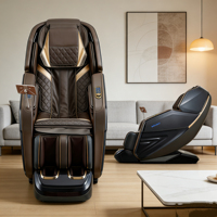 Home-Office 3D Ganzkörper-Massagesessel mit Schwerelosigkeitsfunktion, SL-Track-Design, Multifunktionales Automatisches Massageprogramm für Füße und Taille, ABS+PU