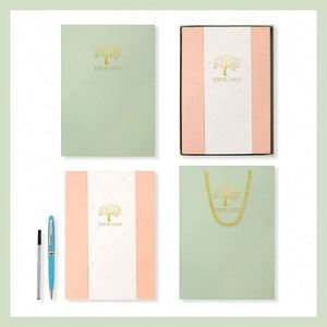 80gsm Thick Paper Notebook with Ribbon <b>Bookmark</b> Elegant <b>Gift</b> Box and Matching Pen for Students - Product Image 4