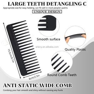 ARLANY Logo personalizzato pettine portatile a denti larghi da viaggio pettine districante per capelli francesi pettine per Shampoo per lo Styling per donna uomo bambini - Product Image 6