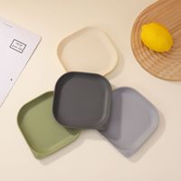 Socan Plats à collation carrés multifonctionnels Plateau à fruits Assiettes de table à manger Assiettes en silicone pour les ordures cracher les os Résidus alimentaires