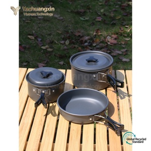 Sartén antiadherente de aluminio con mango plegable para acampar al aire libre, diseño minimalista, uso general en cocinas de gas e inducción - Product Image 5