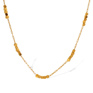 Collar de cubo octagonal de acero de titanio, cadena ultrafina, cadena para clavícula, accesorio para mujer, uso diario - Product Image 5