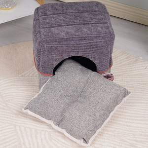 Custom Made Knitted Square Pet <b>House</b> Soft Faux Fur Cat <b>Bed</b> Indoor Warm Autumn Winter - Product Image 3