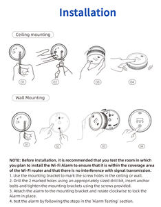 <span class=keywords><strong>Détecteur</strong></span> <span class=keywords><strong>de</strong></span> <span class=keywords><strong>fumée</strong></span> CO photoélectrique/ Chimique <span class=keywords><strong>sans</strong></span> <span class=keywords><strong>fil</strong></span> WiFi PGST pour la maison, double capteur, autonomie <span class=keywords><strong>de</strong></span> 10 ans, couverture <span class=keywords><strong>de</strong></span> 20-40m, 85 - Product Image 6