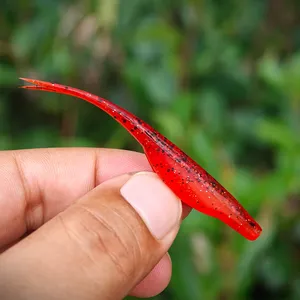 Spinpoler Tiny Fluke 7cm Finesse Jerkbait Señuelo <span class=keywords><strong>de</strong></span> Pesca Suave Mini Vientre Profundo Horquilla Cola Drop Shot <span class=keywords><strong>Nariz</strong></span> Gancho Weedless Rig Pesca - Product Image 5
