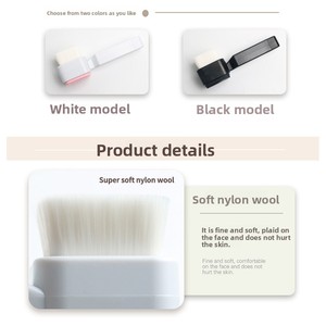 Brosse nettoyante visage en silicone double face à poils doux avec nouveau design carré pour le nettoyage beauté, brosse manuelle pour le visage - Product Image 3