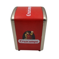 Servilletero de Metal Personalizado Cruzcampo, Servilletero Retro de Hierro con Impresión, Portamenús Acrílico