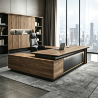 Bureau de direction de luxe moderne en bois avec tiroir, mobilier de bureau pour PDG