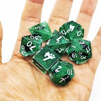 Dés en résine de chat dragon lumineux D20 mobiles inhabituels à vingt faces avec noyau liquide Logo personnalisé Ensemble du MDN pour dragons de donjons