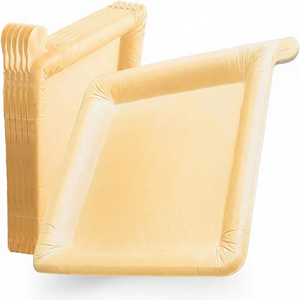 Assiettes réutilisables biodégradables PEEL PLATE, carrées et rondes, 9,5 pouces, à base de plantes, antiadhésives et imperméables pour la maison/l'extérieur, 90 % moins de déchets - Product Image 1