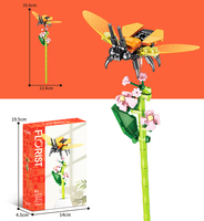 Nouveau jouet 2026 : 12 types de bouquets de fleurs différents, petits blocs de construction avec modèles d'insectes, papillons et libellules