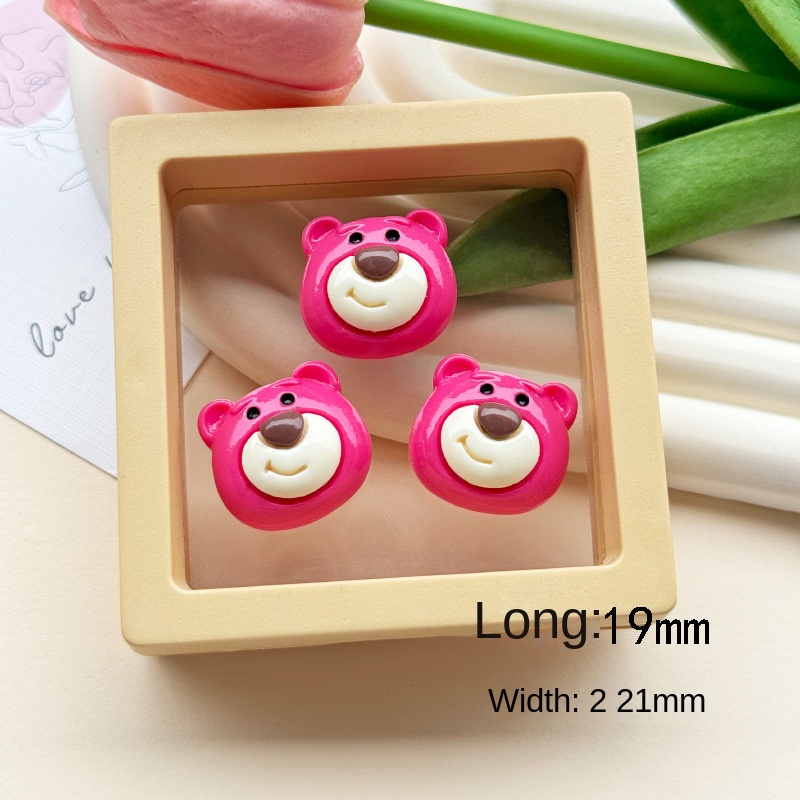 Pink bear head 21*19mm