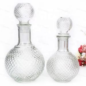 Luxury Round Ball Shape Wine Beer Containers <strong>Glass</strong> Bottle Diamond <strong>Cut</strong> Whiskey <strong>Decanter</strong> Wine <strong>Decanter</strong> with <strong>Glass</strong> Stopper - Product Image 1