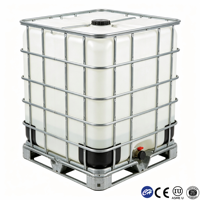 Conteneur intermédiaire en plastique HDPE de 1000 L pour le stockage de liquides, citerne IBC avec cage en acier galvanisé et palette pour chariot élévateur