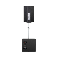 Système de sonorisation avec enceintes Line Array doubles de 10 pouces RM810+SRX81D, caisson de basses actif de 18 pouces, amplificateur intégré de 1500 W et contrôle audio DSP.