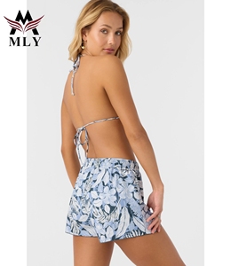 Bikini string écologique MLY maillot de bain imprimé mini micro bikinis sexy vente en gros de shorts de bikini avec logo personnalisé ensemble de 3 pièces - Product Image 3