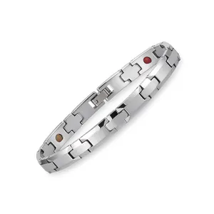 Pulsera magnética de acero de tungsteno para hombre y mujer, brazalete de diseño único, germanio, saludable