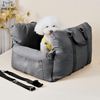 Sac de transport pour chien et chat grande capacité, pour siège auto, en tissu Oxford gris foncé, lavable, pliable, réglable, avec panneau extensible