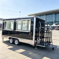 Camionnette à glaces à usage extérieur avec barre de remorquage, en tôle galvanisée certifiée CE, longue durée de vie