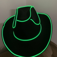 Chapeau de cowboy à lumière LED clignotant El Wire Hat clignotant Lights Cowgirl/boy Bride Hat Christmas Wedding