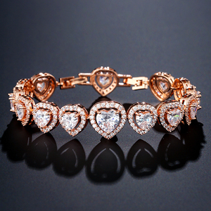 RAKOL BP2131 Cubic Zirconia Heart Fashion Bridal Jewelry Bracelet pour femme - Product Image 2