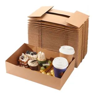 Recyclable Biodegradable bento 8 count cupcakes cake box Lunch fried food salad box