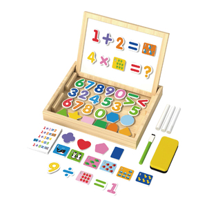 <span class=keywords><strong>Pizarra</strong></span> de aprendizaje de madera de doble cara, <span class=keywords><strong>pizarra</strong></span> magnética para niños, rompecabezas de dibujo, juguete de educación temprana - Product Image 6