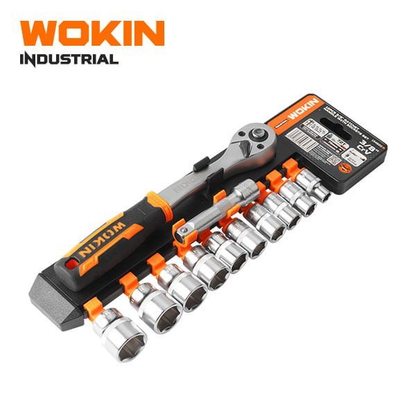 WOKIN 154820 Industrial 14pcs 1/4" Ratchet Handle With Sockets Set