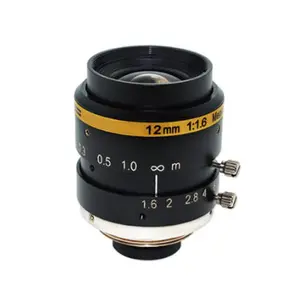 3 MP 12MM F1.6无电视失真2/3英寸传感器0.1m MOD机器视觉镜头，用于安全IP闭路电视摄像机 (SL-0024-b)