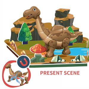 Magnetic Dinosaur Model DIY Toy For Children 4-6 Years Old Educational Science Building <b>Blocks</b> ABS <b>Plastic</b> Assembly Playset - Product Image 1