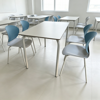 Ensemble de meubles de salle à manger simple 5 pièces, table rectangulaire et 4 chaises en plastique pour un usage quotidien