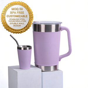 Vaso Térmico Minimalista para Coche, con Asa, Elegante, de Acero Inoxidable con Aislamiento al Vacío, de Gran Capacidad, para Cerveza, para Exteriores - Product Image 2