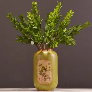 M335卸売シルバーダラーツゲの木ユーカリの茎シルク人工ユーカリの葉家の結婚式の装飾のための植物の花