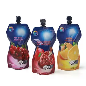 Reusable Beverage Packaging Multi-Size Customizable Sugar Stand Up Standing Juice Pouch Spout