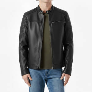 Chaqueta de Cuero de Alta Calidad para Hombre, Estilo Deportivo Casual, Abrigo de Invierno Cálido, Duradero y a la Moda, con Cuello Alto - Product Image 1