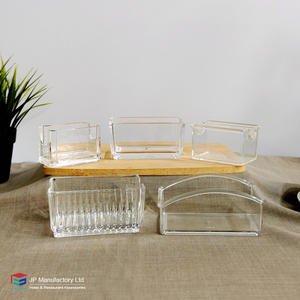 Stripe Table Caddy Plastic Tea Bag Holder Canteen Rectangular Clear Acrylic Sugar Bag Caddy - Product Image 4