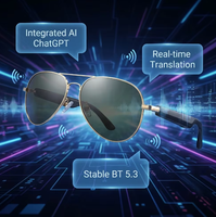 Lunettes de soleil audio Bluetooth avec haut-parleur, casque sans fil, musique portable, traduction IA, lunettes intelligentes