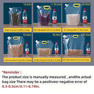 Pochettes à bec verseur pour emballage de bière et vodka 1L 2L 3L 5L, résistantes à l'humidité, avec impression hélio, épaissies, pour stockage de céréales, transparentes - Product Image 5