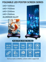 Affichage vidéo LED couleur ultra-mince P2.5 pliable, portable, en aluminium, personnalisé, pour publicité extérieure, type affiche, pour métro