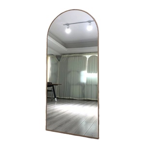 Miroir de toilette sur pied en chêne massif fait main, style Art déco, finition antique vintage pour chambre à coucher - Product Image 1