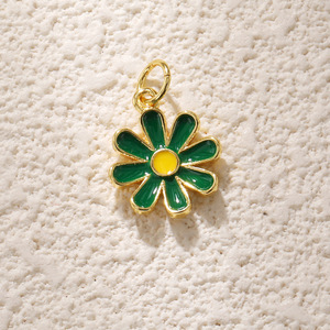 Bohemian kalung bunga Tulip aster, Aksesori Perhiasan DIY, konektor liontin kamelia lapis emas tembaga - Product Image 1
