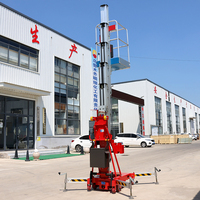 En stock livraison rapide 150kg Portable électrique hydraulique télescopique mât en alliage d'aluminium ascenseur grenier échelle ascenseur