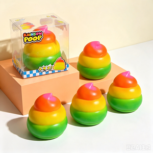 Giocattolo Squishy a Forma di <span class=keywords><strong>Cacca</strong></span> Arcobaleno Gigante, Bestseller, Palla Antistress a Lenta Risalita - Product Image 4