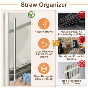 Égouttoir à bouteilles avec support pour pailles pour gobelets Stanley, organisateur de bouteilles d'eau pour porte-gobelets Stanley - Product Image 3