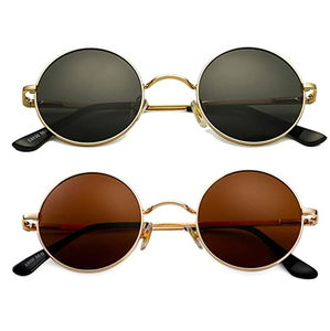 2023 mujeres hombres Vintage anteojos Unisex espejo Metal al aire libre sombra John Lennon gafas de sol Retro redondas gafas de sol polarizadas - Product Image 3