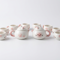 Théière en céramique pour fumée à la glace carbonique, pot à brouillard pour gastronomie moléculaire, théière à fumée, théière en céramique motif chat, théière pour enfants, DHgate Tea Decor