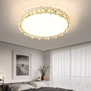 Modern Minimalist Nordic Style All-Copper Ceiling <b>Light</b> Petal Crystal Fixture for Bedroom Living Room <b>Dining</b> Room; <b>Light</b> Luxury - Product Image 3