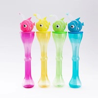MAIMAI Bouteille à jus de fruits infusée en plastique PET jetable de 24 oz, sans BPA, avec logo personnalisé, créative, colorée, avec paille